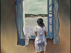 "Jeune fille à la fenêtre"
d'après S. Dali 
Huile sur toile  46cm x 38cm 